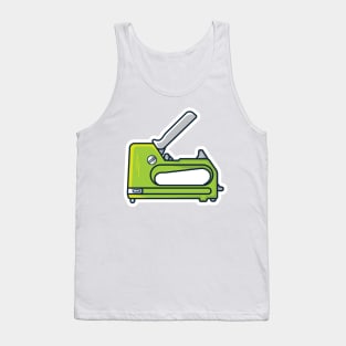 Colorful Staple Gun Sticker design vector illustration. Stationery shop working element icon concept. Stapler gun for join and repair, stapler sign sticker design icon with shadow. Tank Top